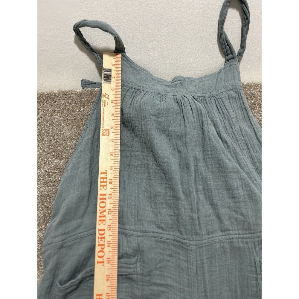 Natural Life Women's XL Dakota Tie Overall Gauze Grayish Blue Boho Wide Leg - Picture 2 of 10
